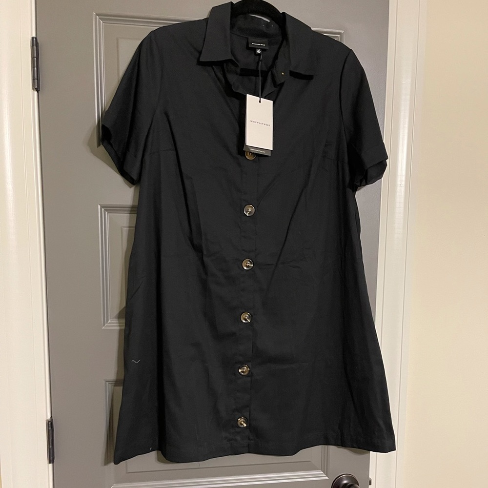 Who what wear black button down dress